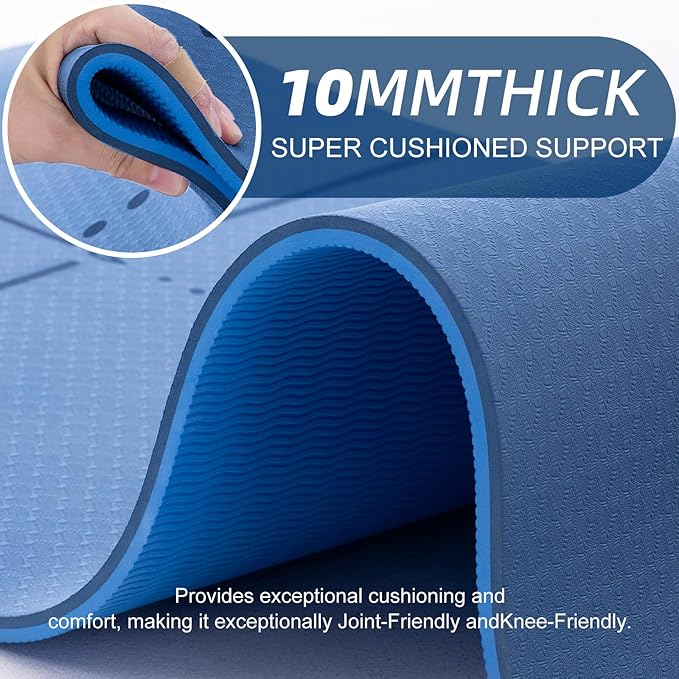 UMINEUX Yoga Mat Extra Thick 1/3'' & 2/5" Non Slip Yoga Mats for Women Eco Friendly TPE Fitness Exercise Mat with Carrying Sling & Storage Bag - Bloomnest