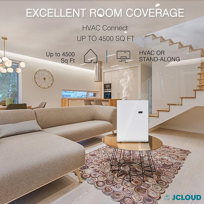JCLOUD Smart Scent Air Machine Pro for Home, HVAC Scent Diffuser for Essential Oils 500ML with Cold Air Technology, Waterless Aromatherapy Diffuser Cover Up to 4500 Sq.Ft, White - Bloomnest