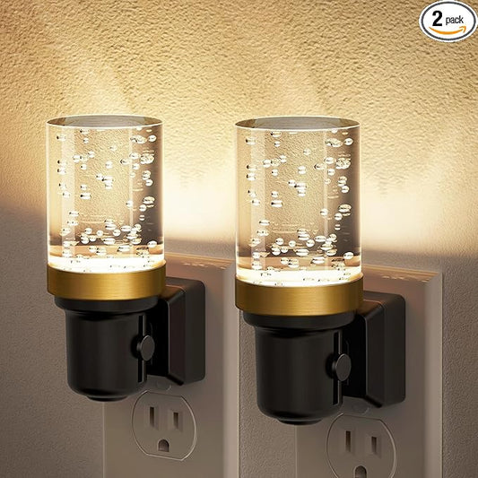 JandCase Night Light, Dimmable Night Lights Plug into Wall, Auto On/Off Light Sensor Nightlight, 3000K Warm White 0-100LM Brightness LED Nightlight, Bathroom Night Light Hallway Bedroom Decoration - Bloomnest