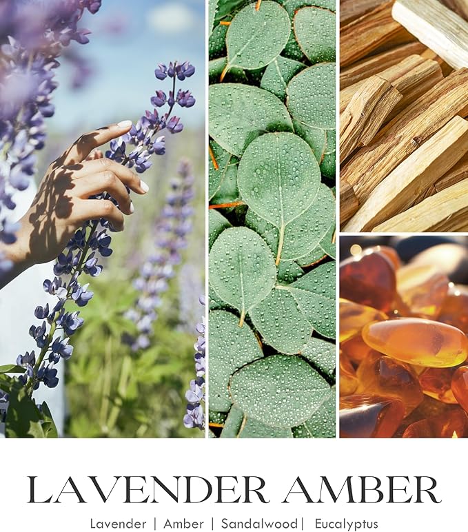 AOOVOO Lavender Amber Candles - 9 oz Scented Candles, Aromatherapy Candle, Soy Candle for Home Scented - Bloomnest