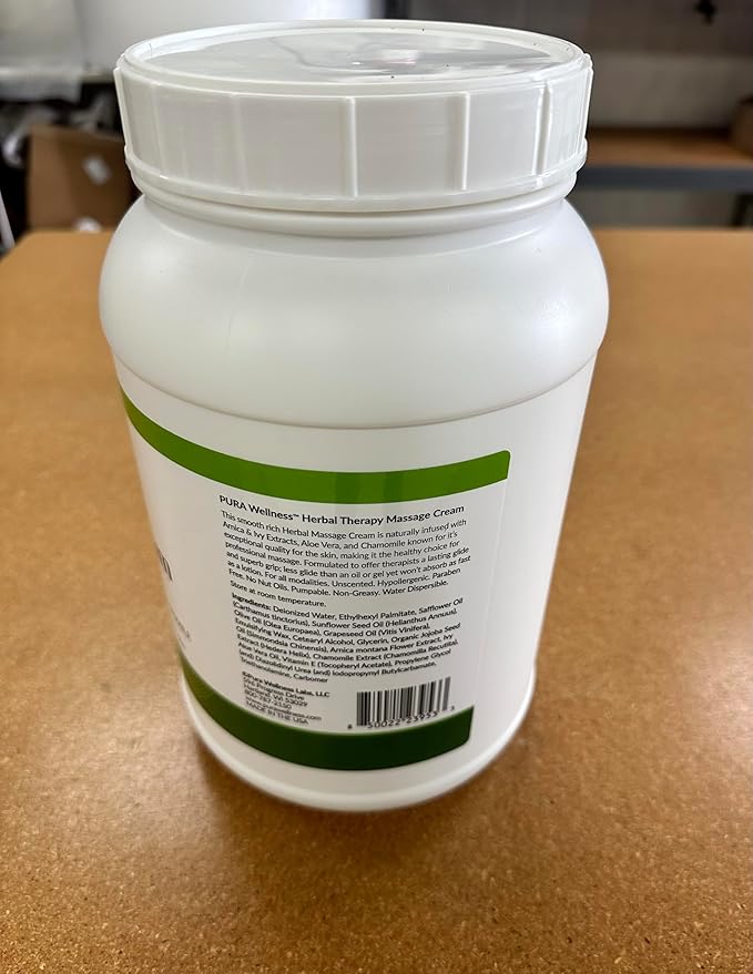 Wellness Professional Herbal Massage Cream, 128oz, Pura Massage Cream for Muscle Relief, Physical Therapy, Professional Deep Tissue Therapy, Massage Deep Tissue - Bloomnest