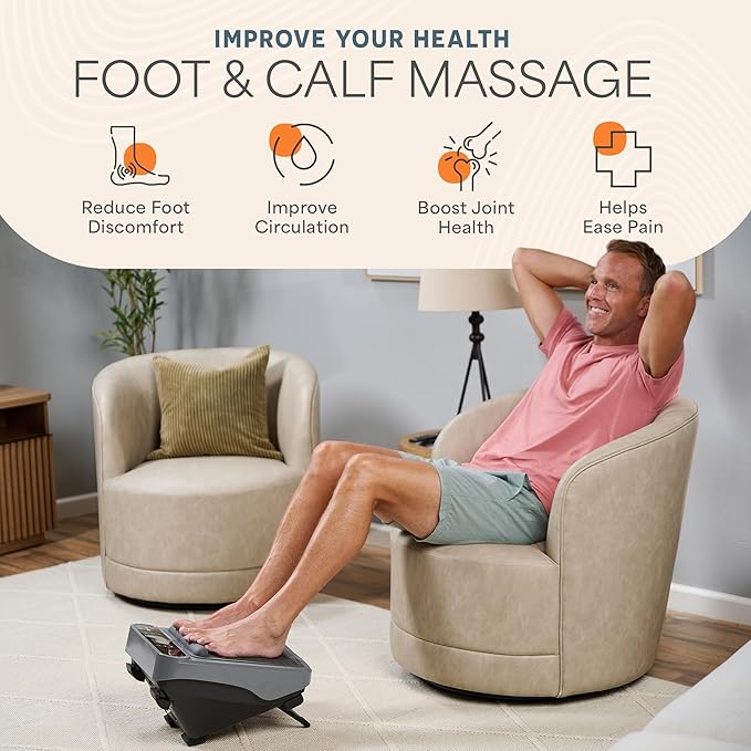 LifePro Foot Massager for Neuropathy - Relaxing Calf and Foot Therapy with Heat Option for Maximum Soothing Relief - Massager for Blood Circulation and Revitalization - Bloomnest