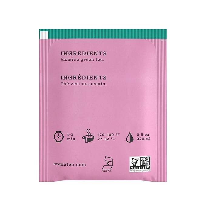 Stash Tea Jasmine Blossom Green Tea - Caffeinated, Non-GMO Project Verified Premium Tea with No Artificial Ingredients, 30 Count (Pack of 6) - 180 Bags Total - Bloomnest