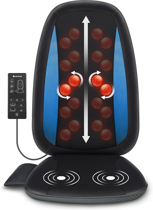 COMFIER Shiatsu Back Massager with Heat,Deep Tissue Kneading Massage Seat Cushion,Massage Chair Pad for Full Back,Body Massager for Home or Office Chair use - Bloomnest