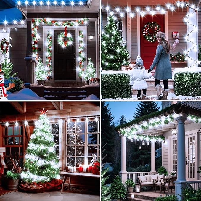 echosari 25 Pack C9 LED Replacement Christmas Light Bulbs, 0.8W UL Listed Commercial Grade Holiday Bulbs, C9/E17 Candelabra Base Sockets (Cool White) - Bloomnest