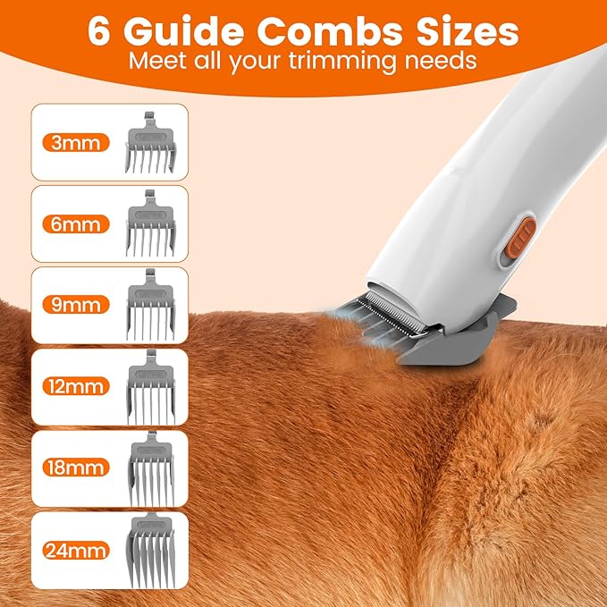 Dog Grooming Vacuum, Dog Grooming Kit with Pet Clippers, 12,000Pa Pet Hair Vacuum for Dogs, Low Noise Home Cleaning Tool in 1, PG10 - Bloomnest