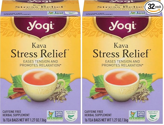 Yogi Tea,Kava Stress Relief,16 Count (Pack of 2) - Bloomnest