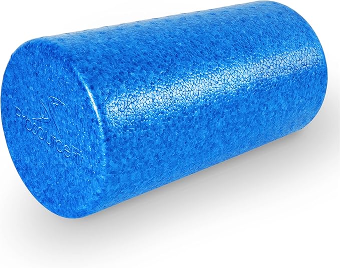 ProsourceFit High Density Foam Rollers 12 - inches Long, Firm Full Body Athletic Massage Tool for Back Stretching, Yoga, Pilates, Post Workout Muscle Recuperation, Black/Blue - Bloomnest