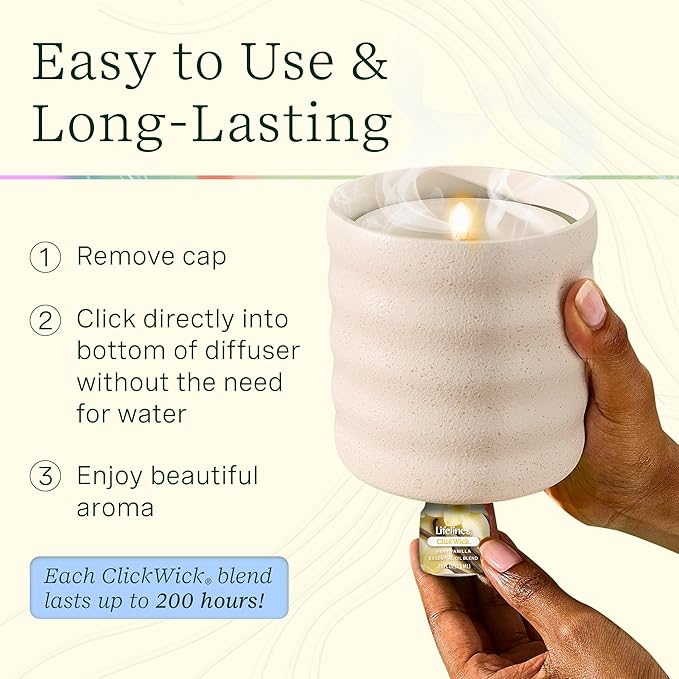 Lifelines ClickWick Essential Oil Blends for Lifelines Diffusers, 3-Pack Very Vanilla Set – Essential Oil Blend Refill for Candle, Plant & Shower Aromatherapy Diffuser – Fragrance for Diffusers - Bloomnest