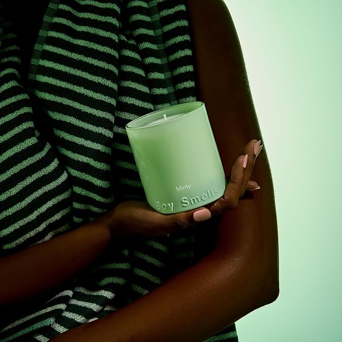 Boy Smells Mint Candle - 8.5 oz Fancy Candle with Ginger, Wild Mint, and Cedarwood- Up to 50-Hour Burn - Cotton Wick - Bloomnest