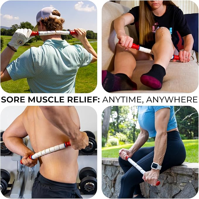 The Original Massage Stick - Self Myofasical Release Muscle Roller Stick - 18" Travel Stick - Bloomnest