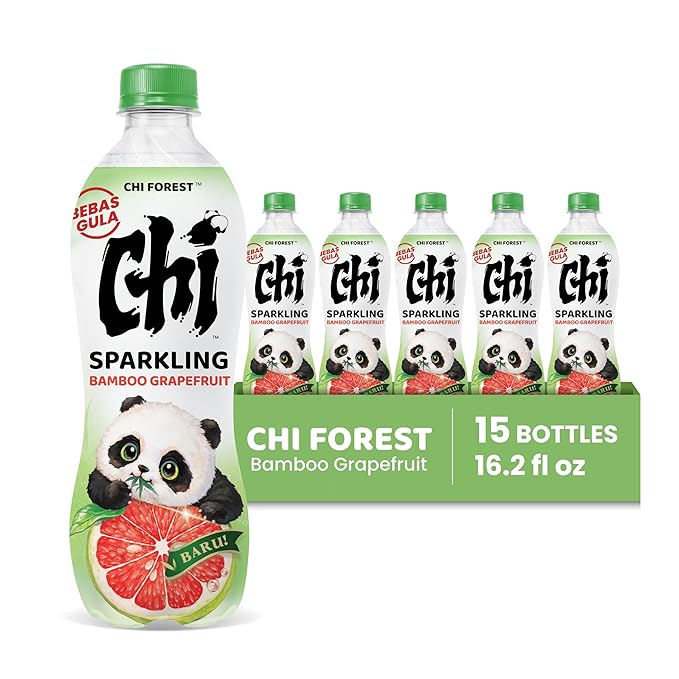 CHI FOREST Flavored Sparkling Water Beverage, Bamboo & Grapefruit, Zero Sugar, 16.2 fl oz Bottles (pack of 15) - Bloomnest