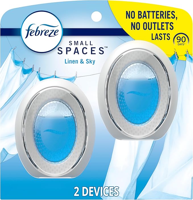 Febreze Bathroom Air Freshener, Odor-Fighting, Plug In Alternative, Air Fresheners for Home and Bathroom and Kitchen, Closet Air Fresheners, Linen & Sky Scent, 2 Count - Bloomnest