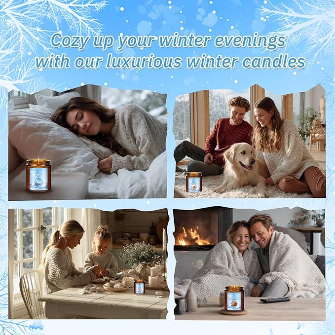 Winter Candle, Hot Cocoa Scented Candles for Home, Holiday Candles Natural Soy Candle, Aromatherapy Candle 7 oz Jar Candles Winter Gifts for Women Men - Bloomnest