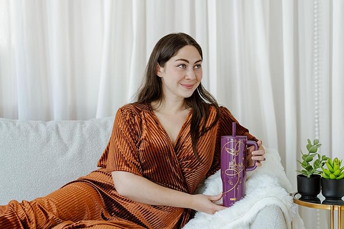 Zak Designs Harry Potter Sutton Travel Tumbler for On the Go, 30oz Stainless Steel with Vacuum Insulation, Silicone Straw, and Carry Handle for Cold Drinks (Hogwarts) - Bloomnest