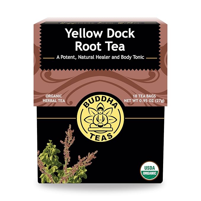 Buddha Teas Organic Yellow Dock Root Tea - OU Kosher, USDA Organic, CCOF, 18 Bleach-Free Tea Bags - Bloomnest