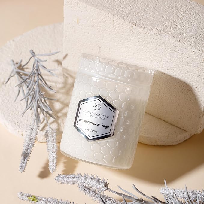6 Pack Aromatherapy Candles for Home Scented, Gifts Set for Women, Natural Soy Wax Jar, 33 oz 240 Hour Long Lasting, for Birthday, Valentine's Day, White - Bloomnest