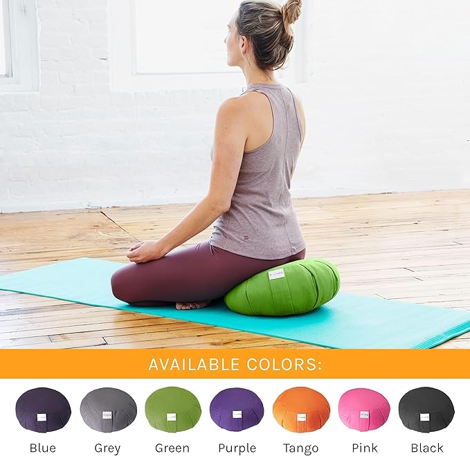 Meditation Cushion Sol Living Yoga Floor Pillow 100% Cotton Floor Cushion Removable Cover Firm Comfort Yoga Floor Cushion Seating for Adults Machine Washable Zafu Meditation Pillow Pouf Bolster Pillow