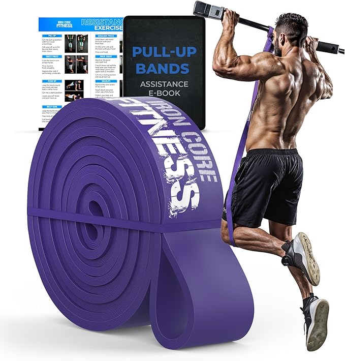 Pull Up Assistance Resistance Bands - Long Loop Power Bands for Men and Women - Strength Power Flexibility Training at Home & Gym - Ebooks & Workout Chart Included by Iron Core Fitness - Bloomnest