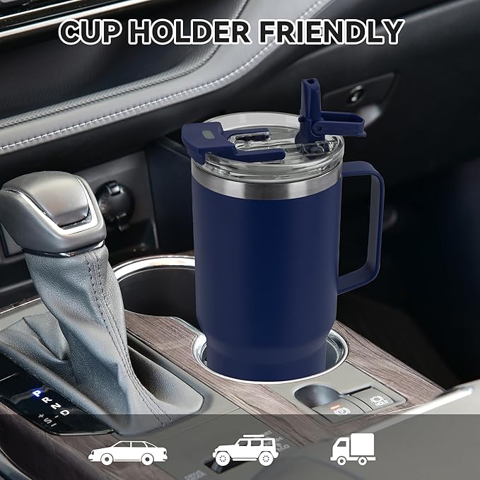 HASLE OUTFITTERS 30oz Tumbler Bulk with Handle, Insulated Travel Coffee Mug Set with Handle Leak-Proof Double Wall Stainless Steel Vacuum Tumblers Pack Metal Cup for Hot and Cold Drink - Bloomnest