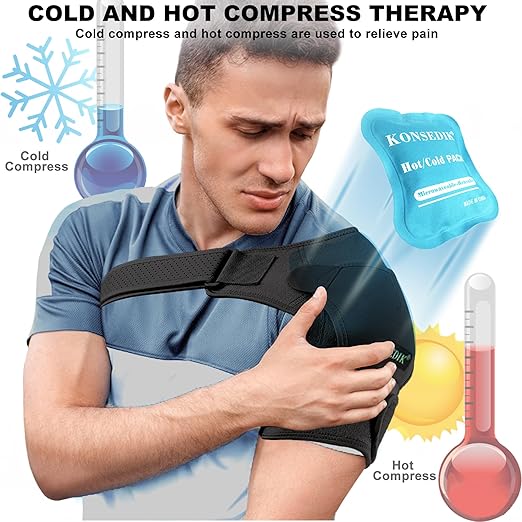 Compression Recovery Shoulder Brace Immobilizer for Torn Rotator Cuff,AC Joint Pain Relief,Dislocation,Arm Stability,Injuries,Tears,Adjustable Fit Supports for Men&Women(Black, Small) - Bloomnest
