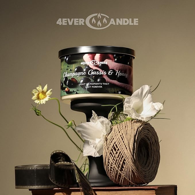 Over 50 Hours Jar Candle - 4-Wick Long-Lasting Scented Candles, 18oz Natural Soy Wax Candle for Home, Candle Gifts for Women & Men, Champagne Cassis & Honey - Bloomnest