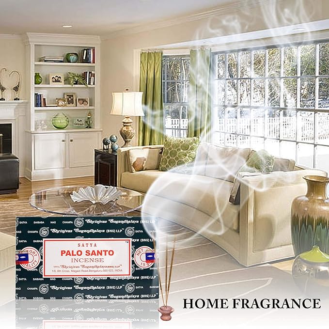 Nag Champa Incense Stick Packs - Hand Rolled & Non-Toxic - Perfect for Meditation and Yoga - Home Fragrance Gift Pack - 15g, Set of 12 Packs (Palo Santo) NaturesOwn