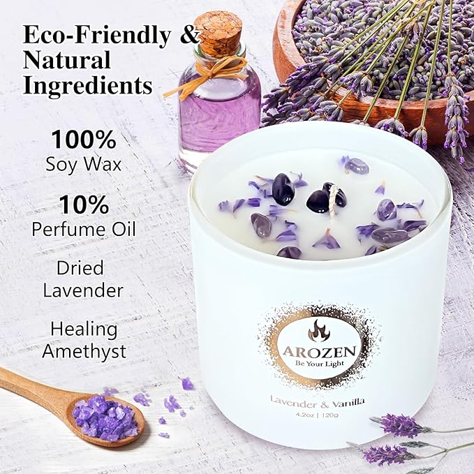 3 Pack Scented Candles Gift Set for Women, Birthday Gifts for Women, Valentines Day for her, Mothers Day Gifts, Candles for Home Scented of Lavender, Ocean Breeze & Rose Sandalwood - Bloomnest