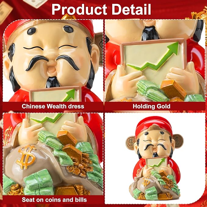 God of Wealth Figurine,Stock Market Luck Statue,Bring Positive Energy to Your Wealth - Bloomnest