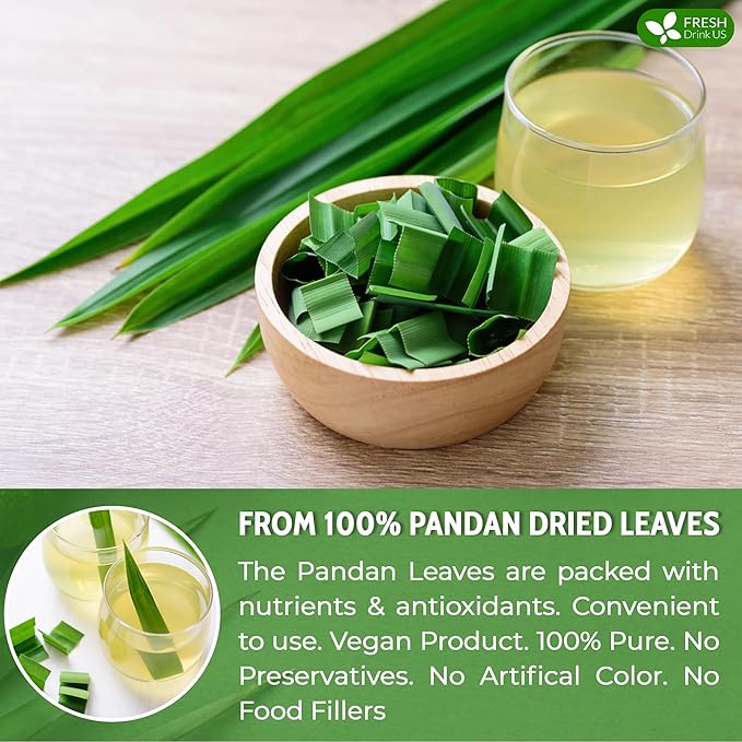 FreshDrinkUS, Premium 2oz Natural Pandan Leaves Dried, 100% Pure Dried Pandan Leaves, Pandan Leaf Tea, No Additives, No Caffeine, Vegan (2 oz Dried Leaves) - Bloomnest