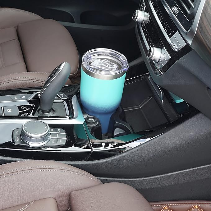 WETOWETO 30oz Tumbler, Stainless Steel Vacuum Insulated Water Coffee Tumbler Cup, Double Wall Powder Coated Spill-Proof Travel Mug Thermal Cup for Home Outdoor (Green-Blue Gradient, 1 Pack)