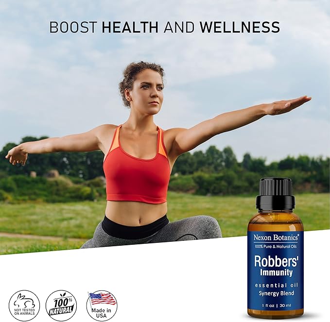 Robbers' Immunity Essential Oil Blend 30 ml - Immune Boost Aromatherapy for Diffusers - Natural Shield Against Impurities - Nexon Botanics - Bloomnest