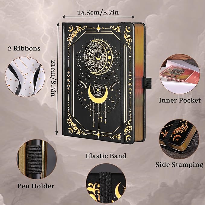 TIEFOSSI Lined Journal for Women Men, Vintage Notebooks with Bookmarks, Hardcover A5 College Ruled Notebook 316 Numbered Pages for Writing, Daily Journal for Work School, Note Taking - Bloomnest