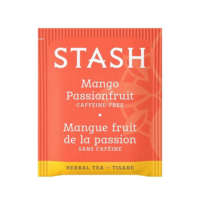 Stash Tea Mango Passionfruit Herbal Tea - Naturally Caffeine Free, Non-GMO Project Verified Premium Tea with No Artificial Ingredients, 20 Count (Pack of 6) - 120 Bags Total - Bloomnest