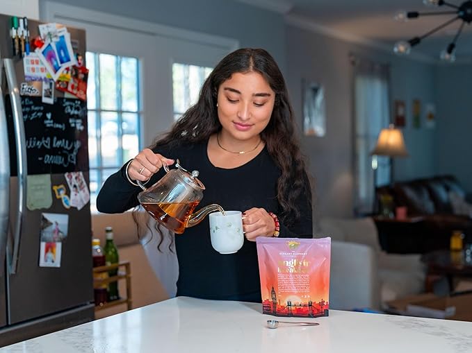 English Breakfast Tea, Organic Loose Leaf Black Tea – Robust, Full-Bodied, Classic Blend – Drink Hot or Iced – 4 oz Resealable Bag (Makes 50 Cups) – The Elegant Elephant - Bloomnest
