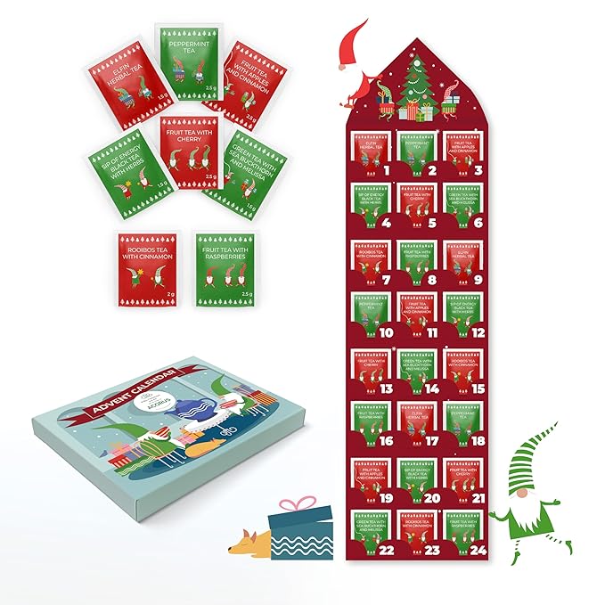 Tea Advent Calendar 2025 Elfin by Acorus - 8 Christmasy flavors – 24 tea bags For The Christmas Countdown - Gift Idea For Christmas - Limited Edition - Bloomnest