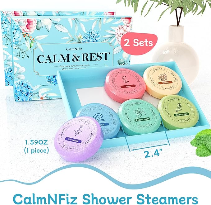 12 Pack Shower Steamers, Bath Bombs with Individually Wrapped, Shower Tablets for Her, Valentines Day Gifts for Her and Him, Birthday Presents for Men and Women Who Have Everything(6 Scents) - Bloomnest