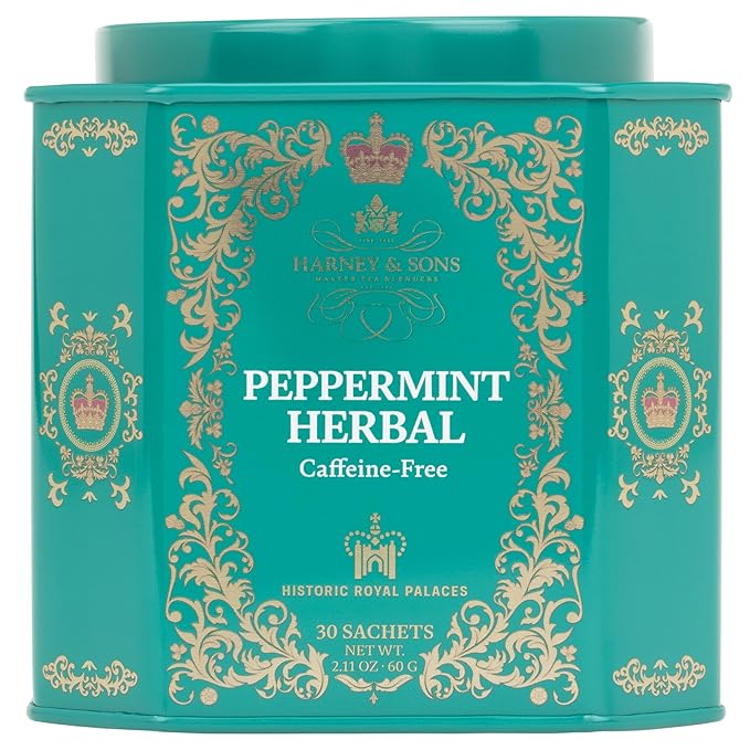 Harney & Sons Peppermint Herbal Tea in Sachets, Caffeine-Free Herbal, 30 Sachets - Bloomnest