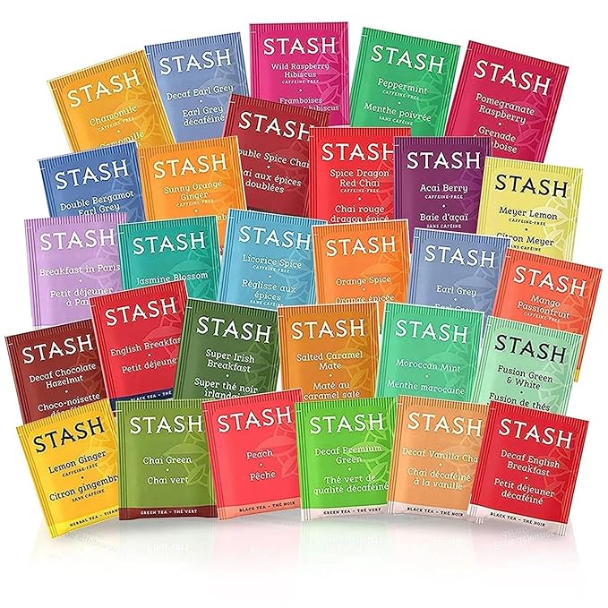 Tea Bags Sampler Assortment Box Perfect Variety - English Breakfast, Green, Black, Herbal, Chai Tea and more 60 Count - Bloomnest