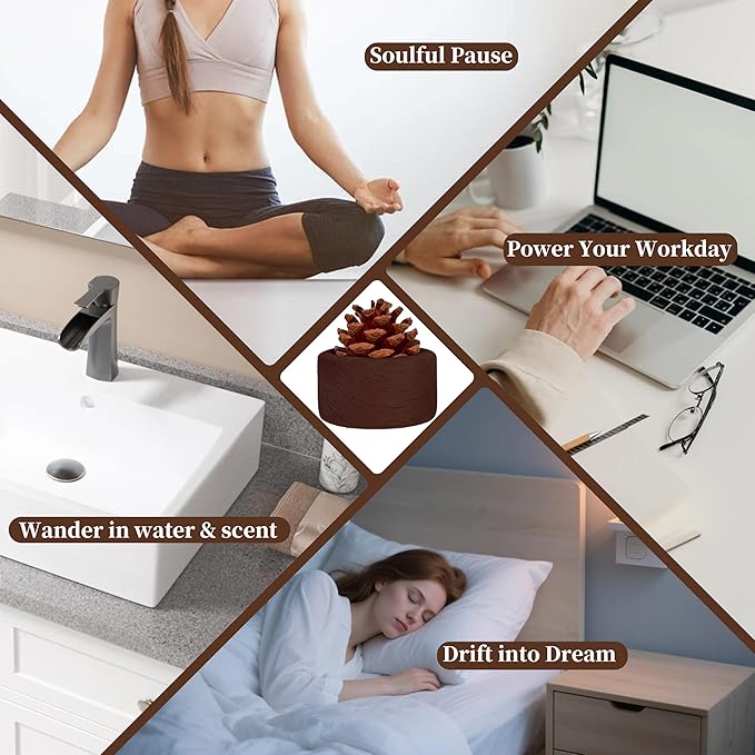 Pinecone Passive Diffuser - 2 Pack Natural Materials Essential Oil Diffusers Set, Needed for Small Spaces, Aromatherapy for Desk, Office, Home, Bedroom or Car Decor - Bloomnest