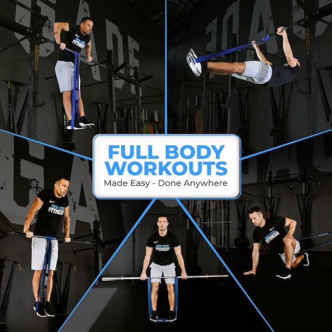 Pull Up Assistance Resistance Bands - Long Loop Power Bands for Men and Women - Strength Power Flexibility Training at Home & Gym - Ebooks & Workout Chart Included by Iron Core Fitness - Bloomnest