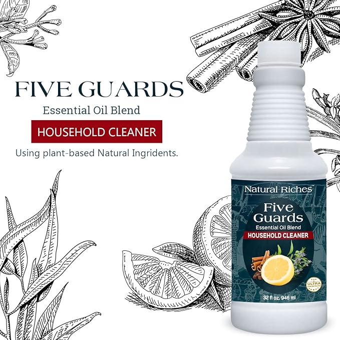 Natural Riches Household Cleaner Concentrate Five Guards from The Tales of French stories of Thieves Essential Oil Blend Household Cleaner - 32 fl oz - Bloomnest