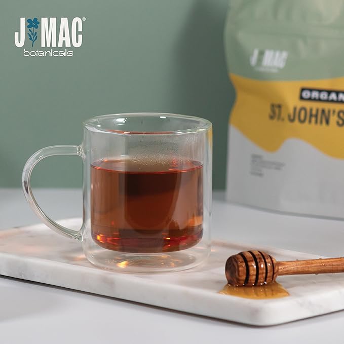 J Mac Botanicals, Organic St John's Wort (16 oz) Hypericum perforatum Loose Leaf Herbal Tea - Bloomnest