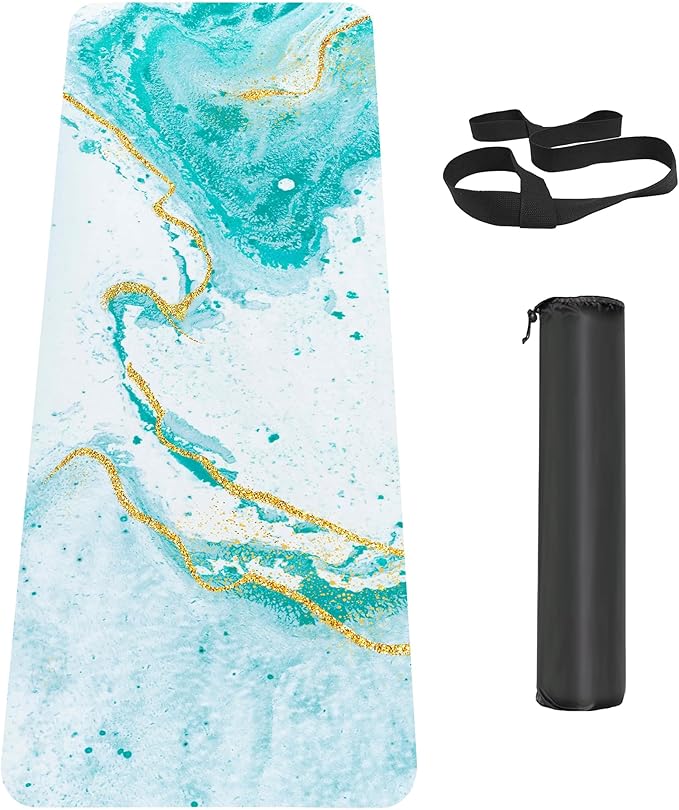 Non Slip Yoga Mat TPE Workout Mat for Men Women, Thick Workout Mat with Carrying Strap, Fitness Mats for Exercise, Yoga, Fitness, Pilates, Floor Workouts (72" x 24" x 6mm) - Bloomnest