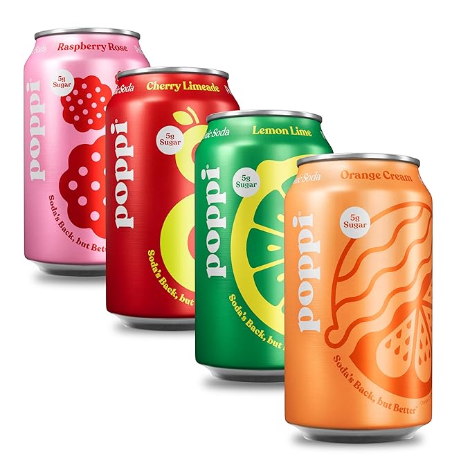 Poppi Sparkling Prebiotic Soda Beverage with Apple Cider Vinegar, Seltzer Water and Fruit Juice, Trend Setters Variety Pack, 12 Fl Oz, Pack of 12, Packaging May Vary - Bloomnest