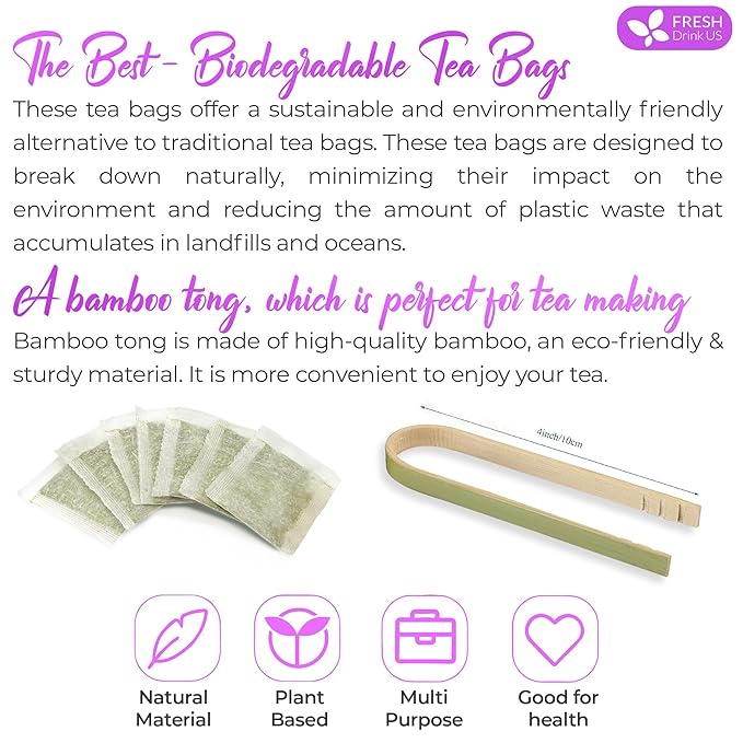 FreshDrinkUS, Premium 75 Astragalus Root Tea Bags, 100% Natural & Pure from Astragalus Root. Astragalus Root Herbal Tea. Made with Natural Material Tea Bags. No Sugar, No Caffeine, No Gluten, Vegan. - Bloomnest