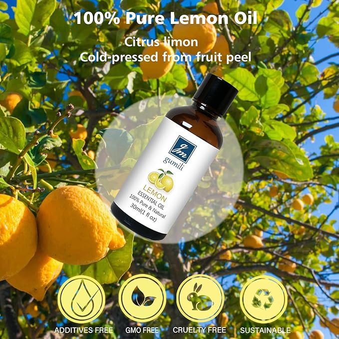 Lemon Essential Oil 1 Oz – 100% Pure Natural Lemon Oil for Cleaning, Diffuser, Skin, Massage & DIY, Fresh Citrus Scent - Bloomnest