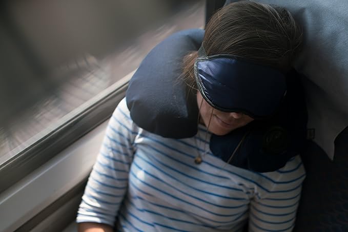 Lewis N. Clark Comfort Eye Mask + Sleep Aid to Block Light for Travel, Airplane, Hotel, Airport, Insomnia + Headache Relief with Adjustable Straps, 2 Pack, Blue - Bloomnest
