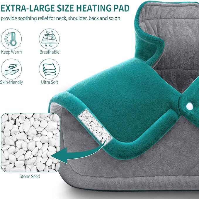 Neck Shoulder Heating Pad Gift for Back Pain Relief, Electric Weighted Heat Pads for Cramps, Leg and Foot, Gifts for Christmas, Mothers Day, Fathers Day, Birthday, Women, Men, Mom, Dad