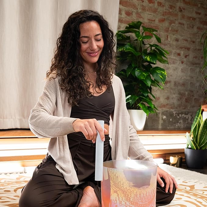 Meinl Sonic Energy Crystal Singing Bowl Suede Mallet Resonant Rod — for Meditation, Yoga, Sound Baths, Chakra Healing - Bloomnest